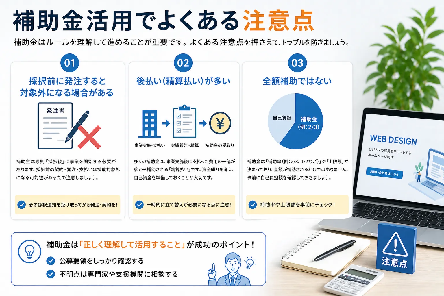 補助金活用でよくある注意点